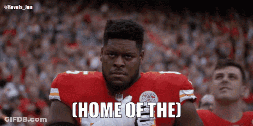 Football Player Saying Home Of The In Front Of Crowd GIF