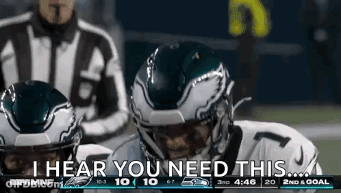 Football Player Saying I Hear You Need This GIF