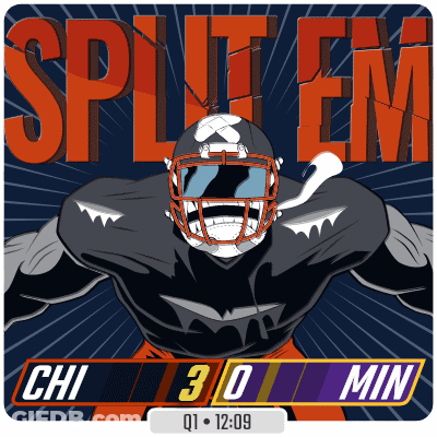 Football Player Saying Split Em GIF
