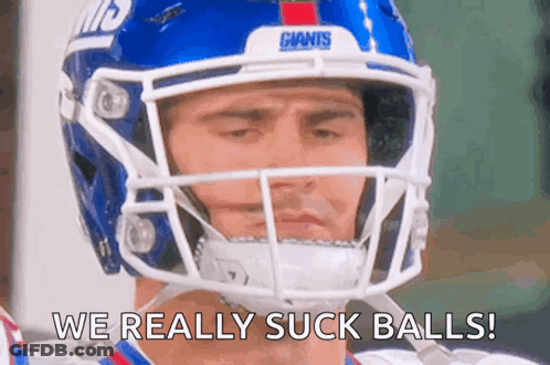 Football Player Saying We Really Suck Balls GIF
