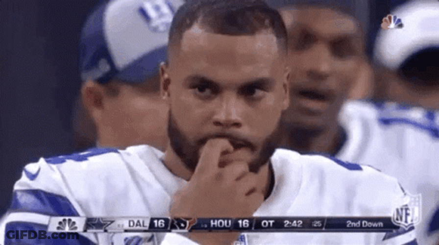Football Player Scared Nail Biting GIF