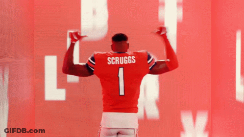 Football Player Scruggs In Red Jersey Number 1 GIF