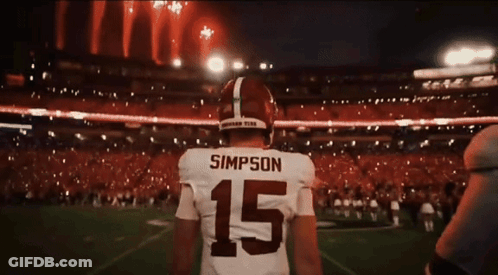 Football Player Simpson Standing On Field GIF