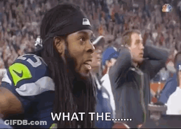 Football Player Sitting In Stands Saying What The GIF