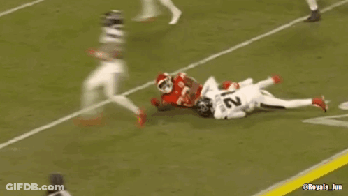 Football Player Tackled On Field GIF