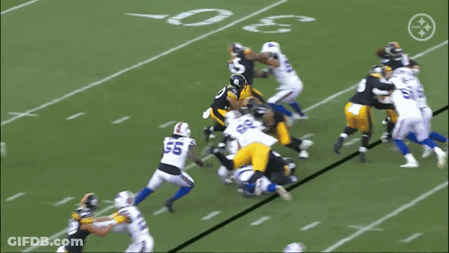 Football Player Tackling Number 21 GIF