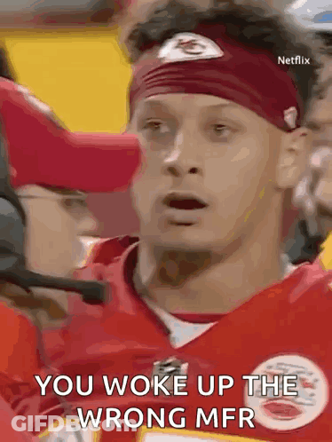Football Player Talking Into Microphone You Woke Up The Wrong Mfr GIF