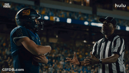 Football Player Talking To Referee Chad Powers GIF