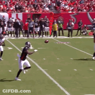 Football Player Throwing Ball With Crowd GIF