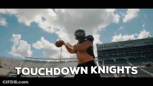 Football Player Throws Ball Touchdown Knights GIF