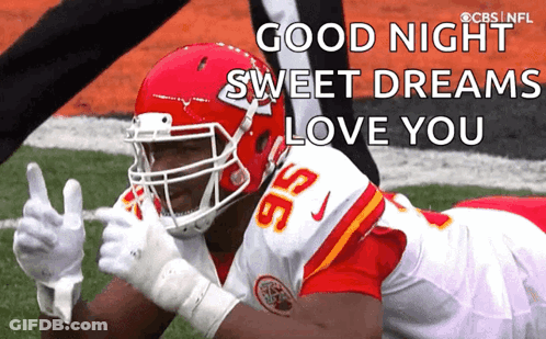 Football Player Thumbs Up Good Night Sweet Dreams Love You GIF