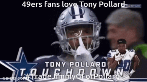 Football Player Tony Pollard With Cowboys Star GIF