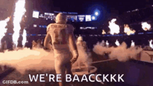 Football Player Walking Out Of Stadium We 'Re Baacckkk GIF
