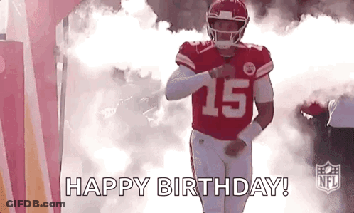 Football Player Walking Through Smoke Tunnel Saying Happy Birthday GIF