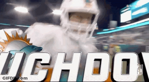 Football Player Walking With Dolphins Background GIF