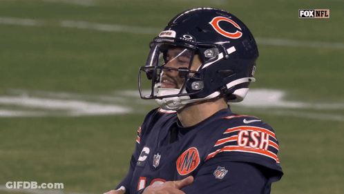 Football Player Wearing Bear Helmet GIF