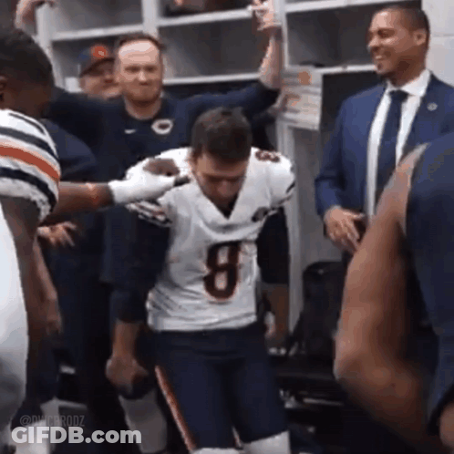 Football Player Wearing Bears Helmet GIF