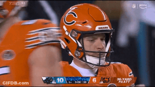 Football Player Wearing Bears Helmet GIF