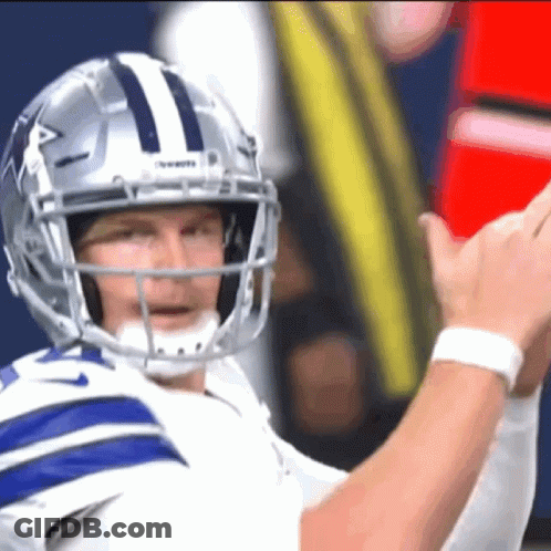 Football Player Wearing Cowboys Helmet GIF