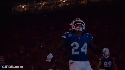 Football Player Wearing Gator Helmet GIF