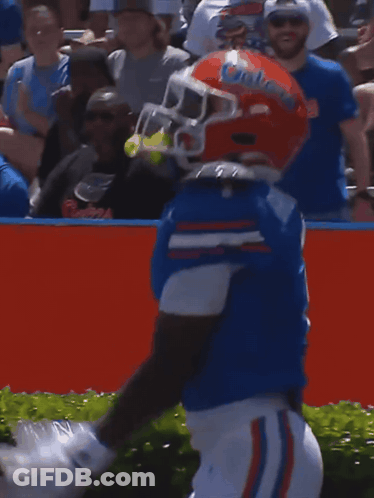 Football Player Wearing Gators Helmet GIF