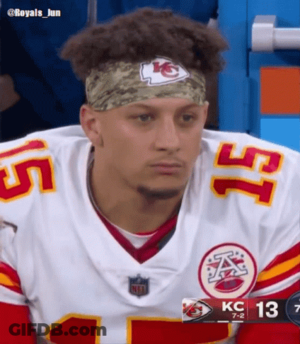 Football Player Wearing Headband With KC Letters GIF