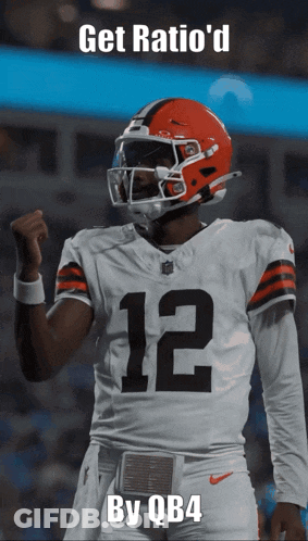 Football Player Wearing Helmet And Number 12 Jersey GIF
