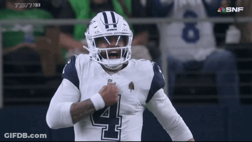 Football Player Wearing Helmet Number 4 GIF
