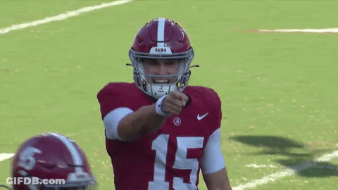 Football Player Wearing Helmet Saying Ahi GIF