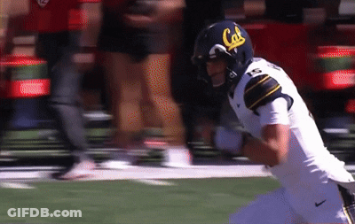 Football Player Wearing Helmet With Cal GIF