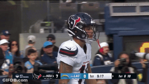 Football Player Wearing Helmet With Hou GIF
