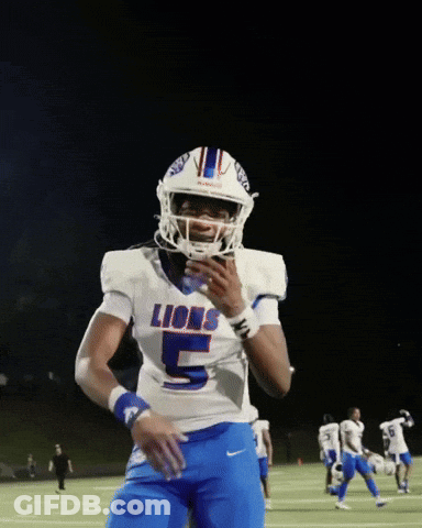Football Player Wearing Lions 5 Jersey GIF