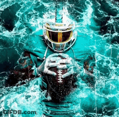 Football Player Wearing Miami Helmet GIF