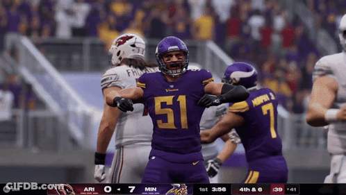 Football Player Wearing Number 51 Jersey GIF