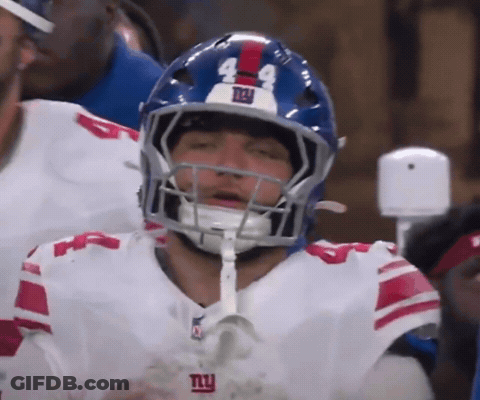 Football Player Wearing NY Helmet GIF