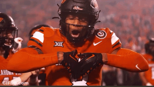 Football Player Wearing Oklahoma Helmet GIF