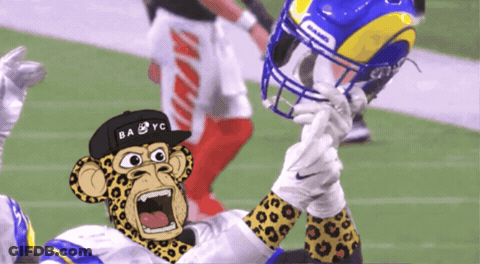 Football Player Wearing Rams Helmet GIF