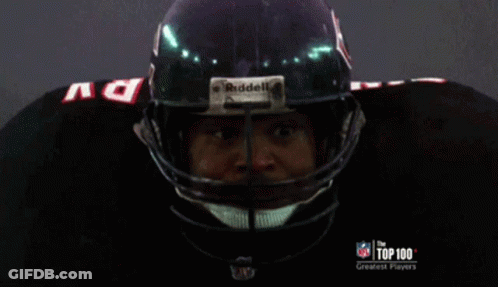 Football Player Wearing Riddell Helmet GIF