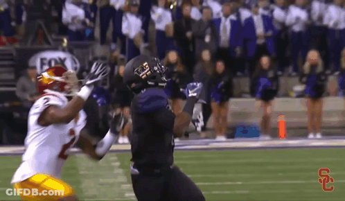 Football Player Wearing UCLA Helmet GIF