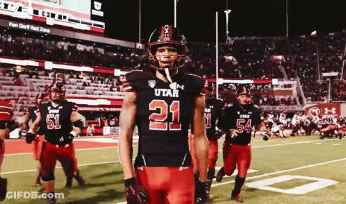 Football Player Wearing Utah Jersey GIF