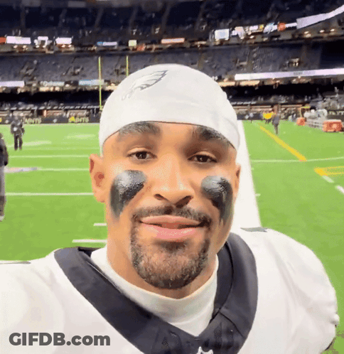 Football Player White Headband Eagles Logo GIF