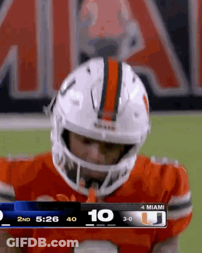 Football Player White Helmet Scoreboard Miami GIF