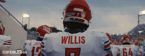 Football Player Willis In White Jersey GIF