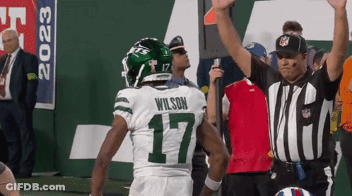 Football Player Wilson 17 Next To Referee GIF