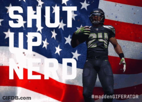 Football Player With American Flag Shut Up Nerd GIF