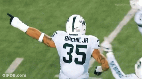 Football Player With Bachie Jr On Back GIF