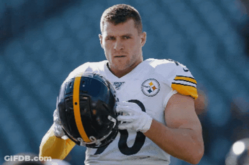 Football Player With Black And Yellow Helmet Number 30 GIF