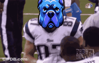 Football Player With Blue Bulldog Mask GIF