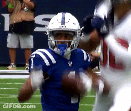 Football Player With Colts Helmet Running With Ball GIF