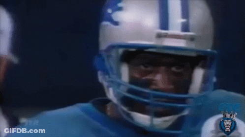 Football Player With Detroit Helmet GIF